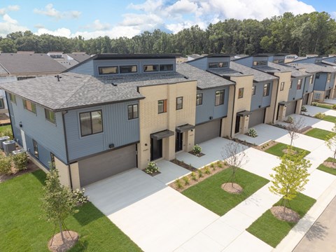 an aerial view of a group of town homes